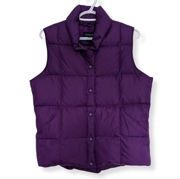 Lands' End Jackets & Blazers - Lands' end down puffer vest purple size small